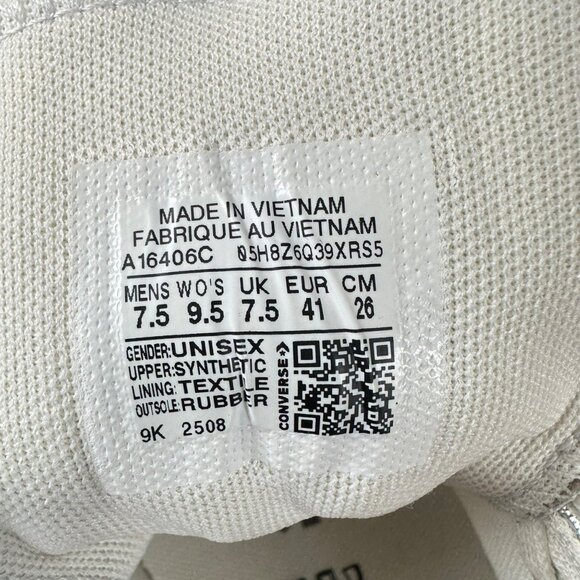 ⭐Converse Chuck Taylor Lift Double Stack Sz 7.5 Men Shoes Sneaker Silver A16406C - Picture 9 of 9